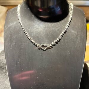 Elegant Silver Heart Necklace